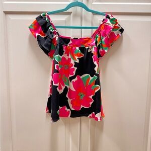 Floral Flutter Sleeve Babydoll Top